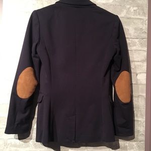 Navy Blue Blazer with Elbow Patches